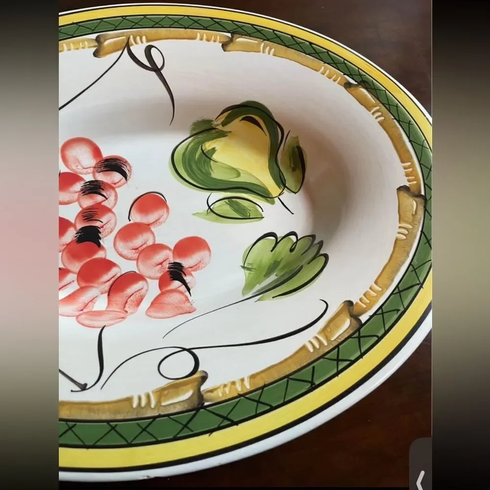 Antica Fornace Very Large Ceramic Serving Dish w/Colorful Design Made In Italy